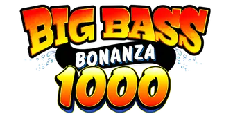 Logo aplikacji Big Bass Bonanza 1000 z motywem wędkarskim i symbolami złotych ryb